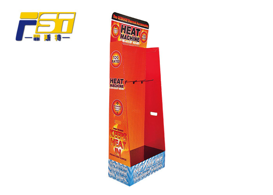 Easy - Assembling Cardboard Advertising Stand Red Color Strong With Plastic Hooks​