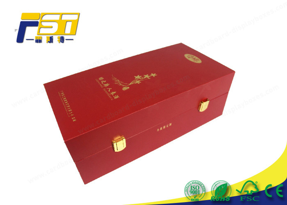 Good Touch Feeling Printed Cardboard Boxes Wine Packaging With Velvet Insert