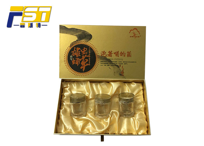 Durable Rigid High End Gift Boxes Golden Color Custom Shape Sturdy Structure