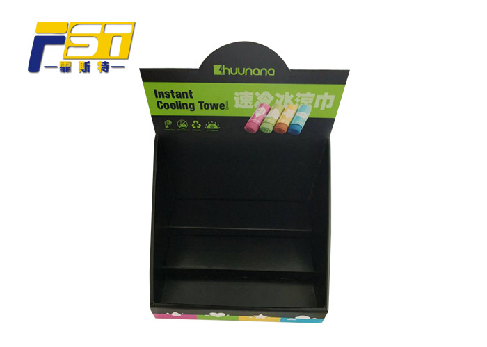 Outdoor / Indoor Counter Display Units Cardboard UV Varnishing Single Color