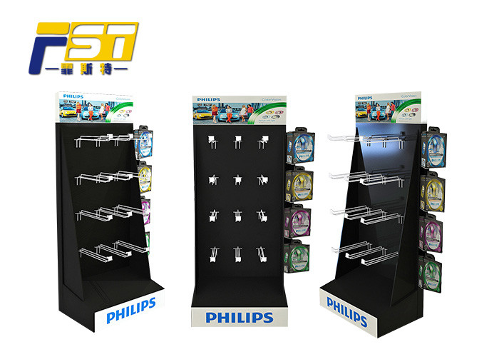 4 Sides Black Cardboard Pop Displays Countertop Hook Display