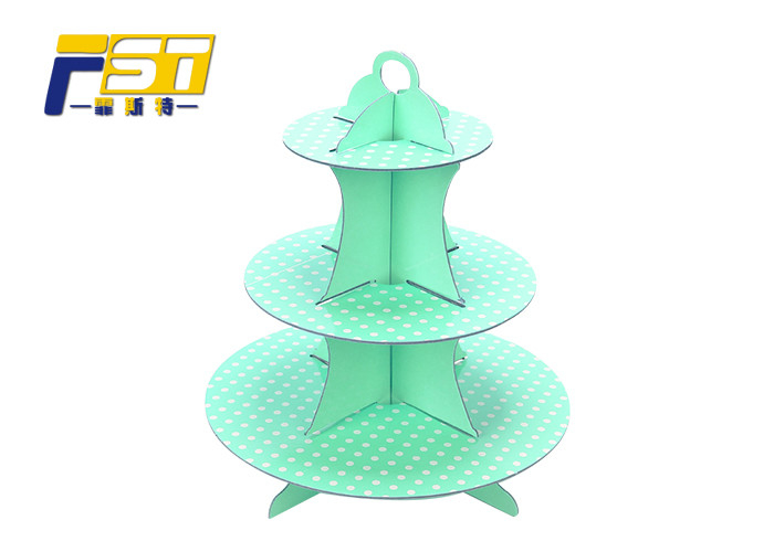 Retail Disposable Cardboard Cake Display Three Tiers 33.2cm Stable Structure