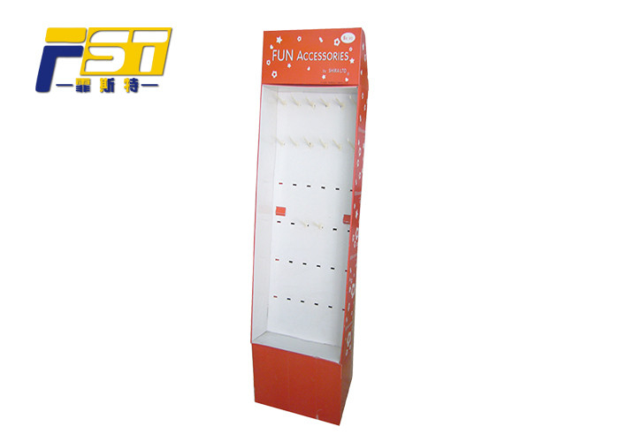 High Durability Cardboard Promotional Stands Full Color Printing With Plastic Hooks