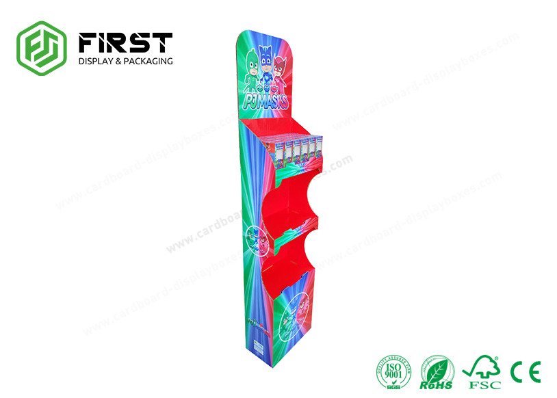 Colored Printing Retail Store Paper Cardboard Floor Display Stands For Toys