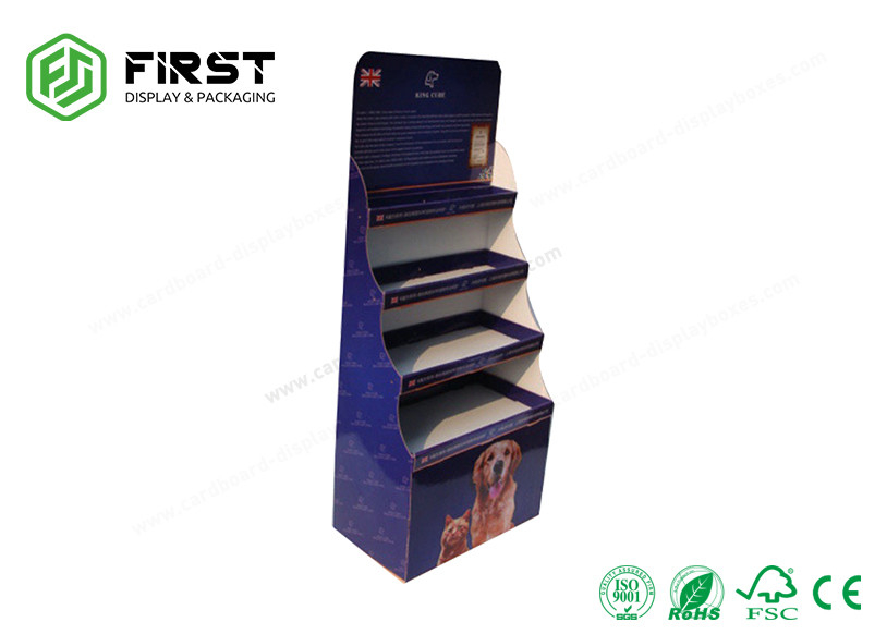 Printed Pop Up Cardboard Floor Displays Stand Corrugated Cardboard Paper Stand