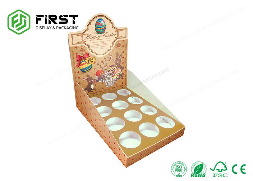 Custom Printed Recyclable Retail Promotion Cardboard Counter Display Boxes With Holes