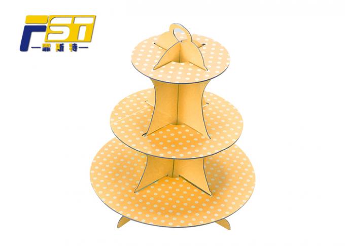 Retail Disposable Cardboard Cake Display Three Tiers 33.2cm Stable ...