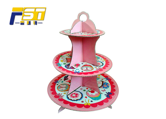 Ink Water Printing Cardboard Cake Display Easy Carrying High Weight Capacity