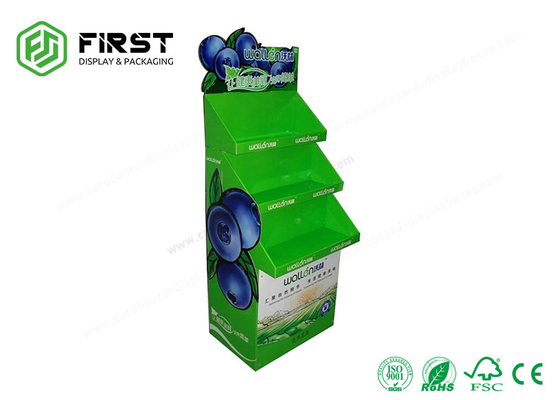 Custom Logo Adjustable Cardboard B Flute Paper Retail Display Stands For Shopping Mall