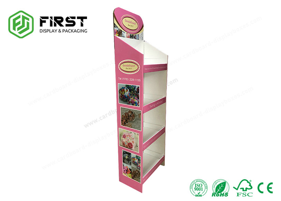 4C Offest Printing Cardboard Floor Displays Eco - Friendly Recyclable For Snacks