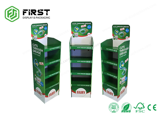 Custom Made Foldable Corrugated Floor Display With Logo Printed For Promotion