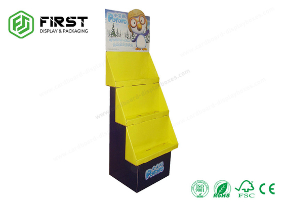 Custom 4 Color Printing Recycling Floor Cardboard Display Shelf For Shop Retail