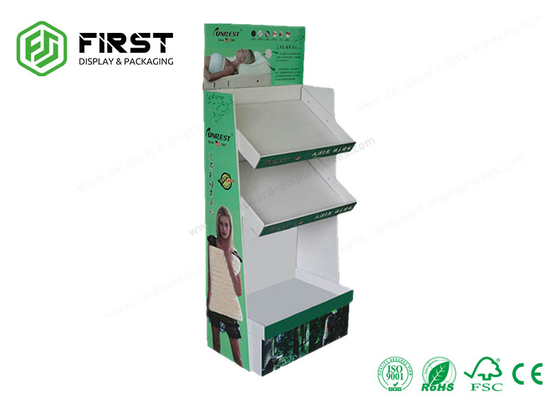 Advertising Portable Cardboard Floor Displays Stands Corrugated Display With 3 Layers
