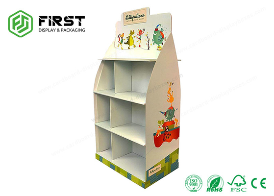 Supermarket Portable Customized Printing Recyclable Corrugated Floor Paper Display Rack