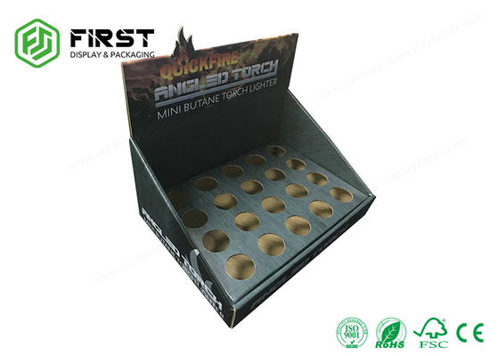 Customized Counter Display Racks With Holes Retail Promotion Cardboard Counter Display