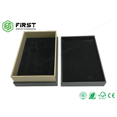 Customized Gold Foil Logo Luxury Rigid Cardboard Perfume Gift Packaging Boxes With Lid