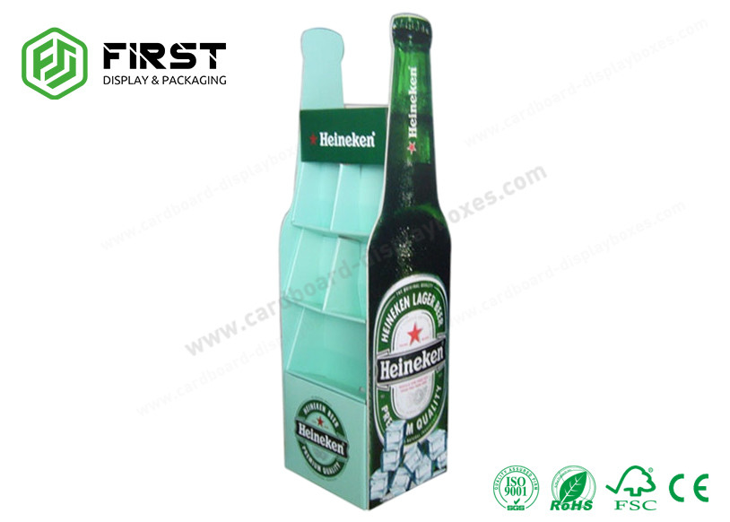 Folding Customized 4 Shelves Retail Promotion Beverage Cardboard Paper Floor Stand Display