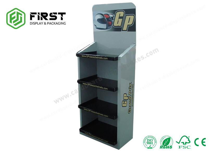 POP Carton Floor Stand Retail Foldable Corrugated Cardboard Display Rack Custom Logo Printing