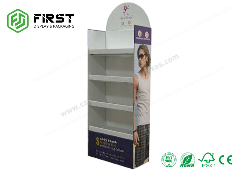 POP Carton Floor Stand Custom Logo Printing Retail Foldable Corrugated Cardboard Display Rack