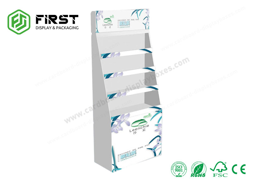 Retail Store Promotion Paper Display Rack POP Cardboard Floor Shelf Display For Shampoo
