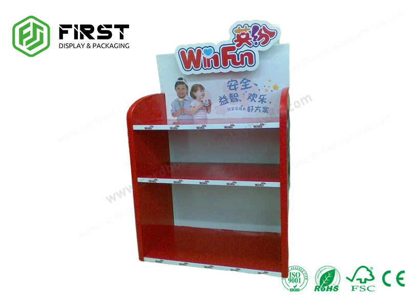 Customized Logo Printing POP Floor Display Cardboard Display Shelf