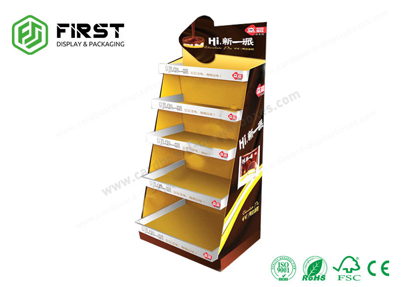 Foldable Corrugated Cardboard Floor Shelf Display For Custom Printing POP Cartons