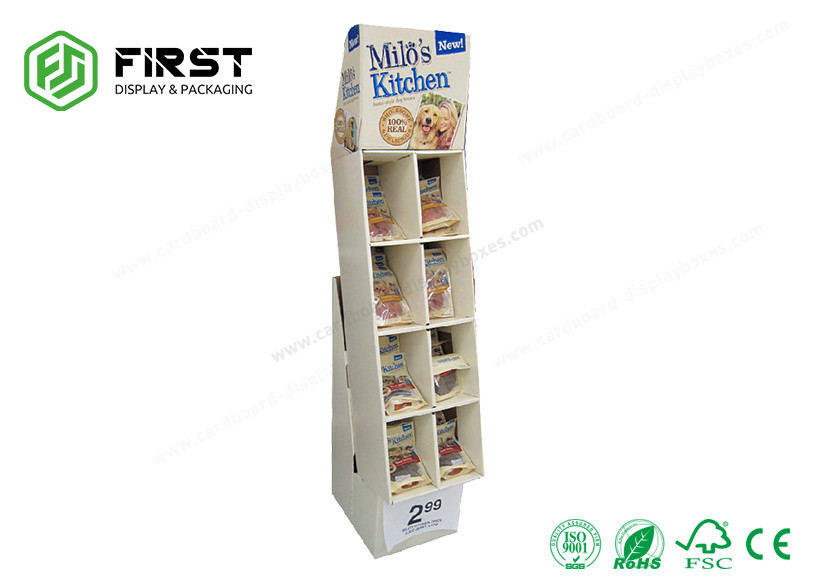 Supermarket Corrugated Point Of Purchase Displays Carton Paper Floor Stand