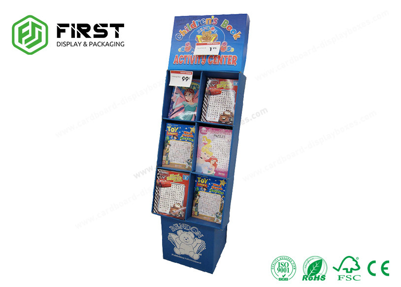 Supermarket Corrugated Point Of Purchase Displays Carton Paper Floor Stand