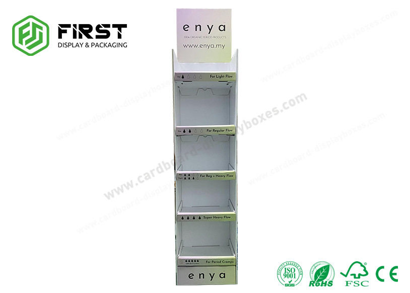 Custom Corrugated Floor Displays Recyclable Printing Paper Cardboard Floor Display Shelf