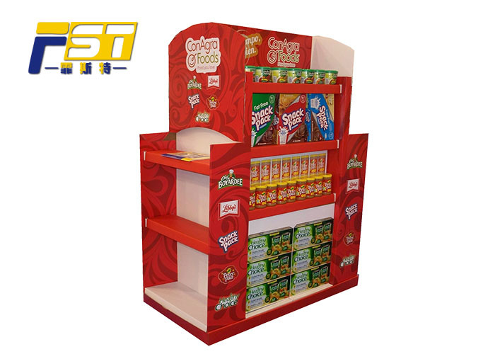 Innovative Two - Sides Cardboard Pallet Display , Chocolate Pallet Retail Display With Shelves
