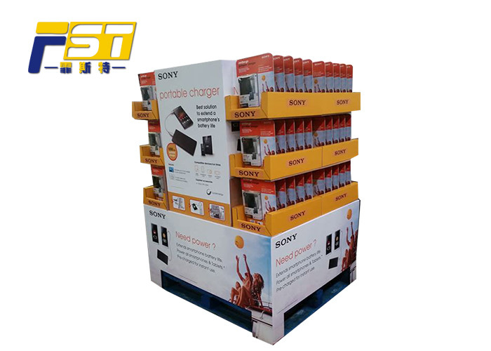 Two Sides Recyclable Cardboard Pallet Display , Corrugated Pallet Display For Advertisement