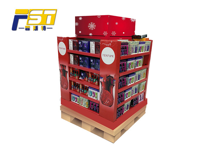 Two Sides Recyclable Cardboard Pallet Display , Corrugated Pallet Display For Advertisement