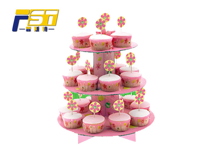 Biodegradable Cardboard Cake Display Screen Printing Customized Specification