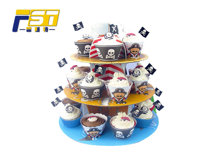 Biodegradable Cardboard Cake Display Screen Printing Customized Specification