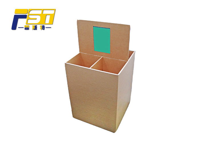 Custom Color Wine Cardboard Dump Bins , Reuseable Cardboard Recycling Containers