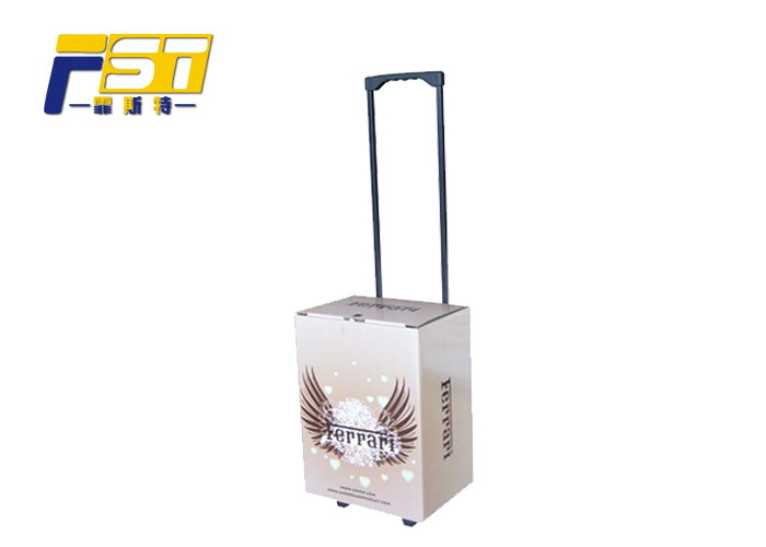 Portable Square Corrugated Box Trolley Matte And Glossy Lamination Printing Handling