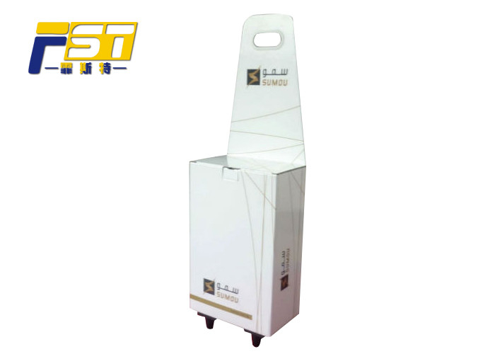 Custom Design Cardboard Trolley Box , Movable Convenient Cardboard Trolley With Wheels