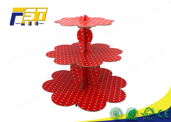 3 Tiers Colorful Printing Tiered Cardboard Cupcake Stand With Your Own Logo
