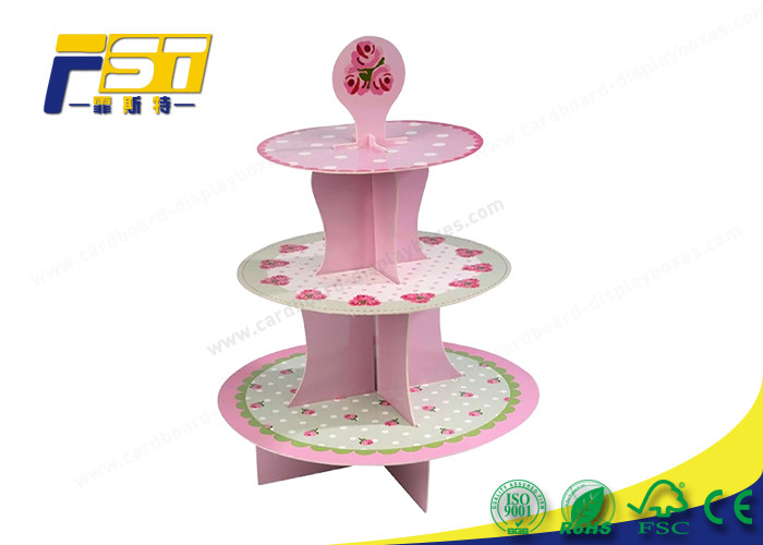 Light Weight Cardboard Cake Display Multi Tiers Customized Size For Wedding