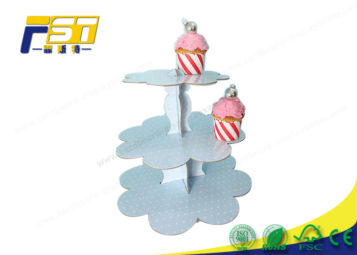 Durable Cardboard Three Tier Cake Stand , Cardboard Cupcake Display Stands