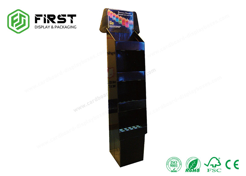 Custom Logo Adjustable Cardboard B Flute Paper Retail Display Stands For Shopping Mall
