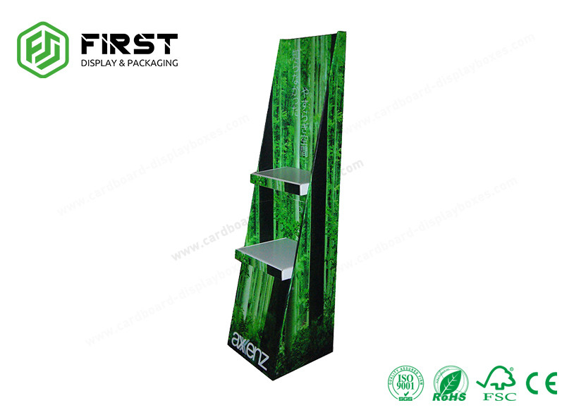 3 Tiers Corrugated Cardboard Floor Displays Stand With Customized Color Print