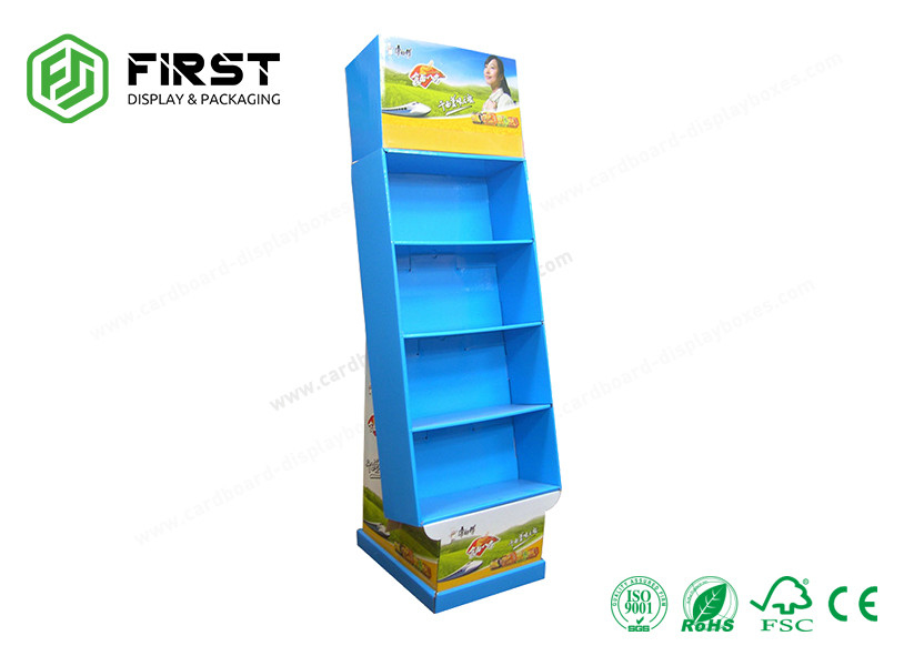 Easy Assembly Retail Corrugated Cardboard Display Floor Potato Chips Display Racks