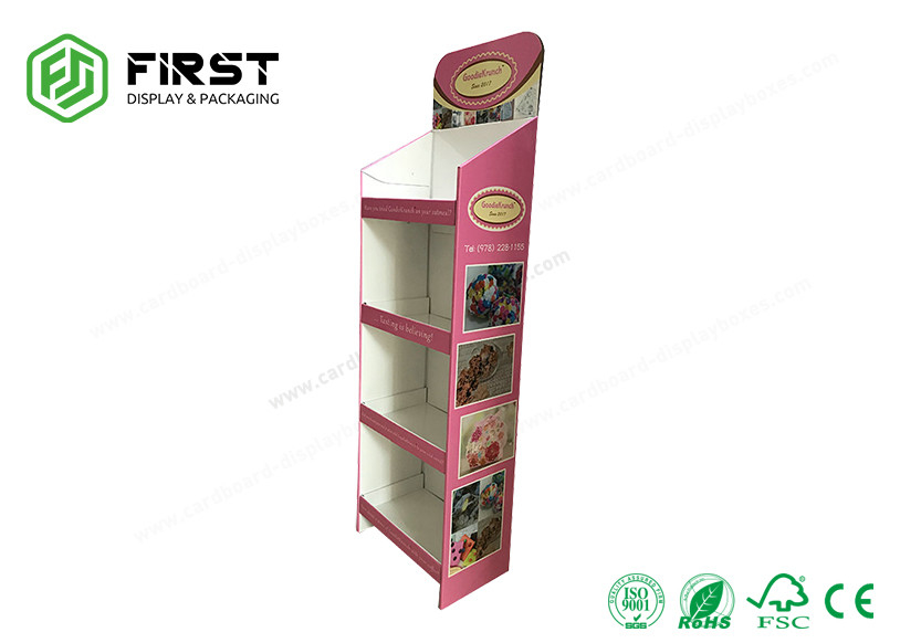 4C Offest Printing Cardboard Floor Displays Eco - Friendly Recyclable For Snacks
