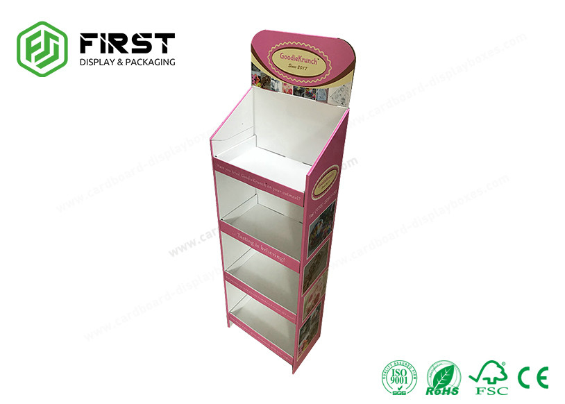 4C Offest Printing Cardboard Floor Displays Eco - Friendly Recyclable For Snacks