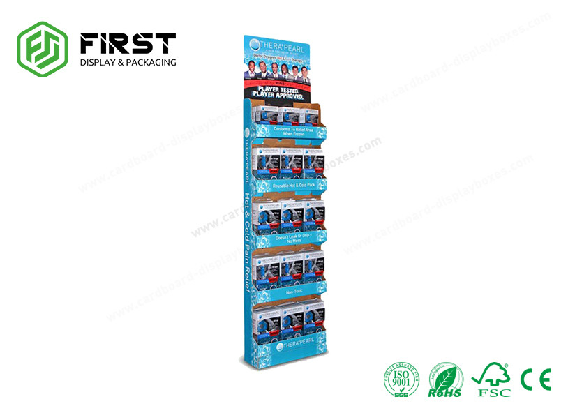 Custom Retail Foldable POS Corrugated Cardboard Floor Display Rack For Promotion