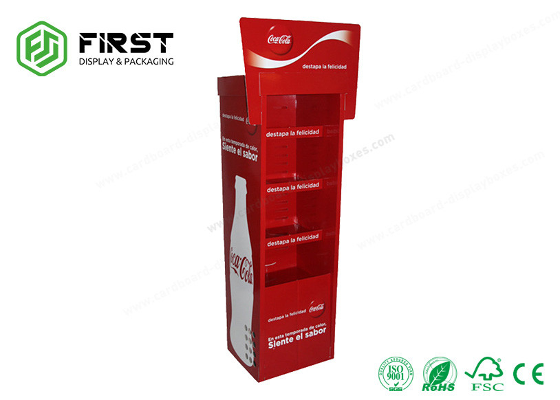 Promotional POP Custom Folding Cardboard Floor Shelf Display For Drinks