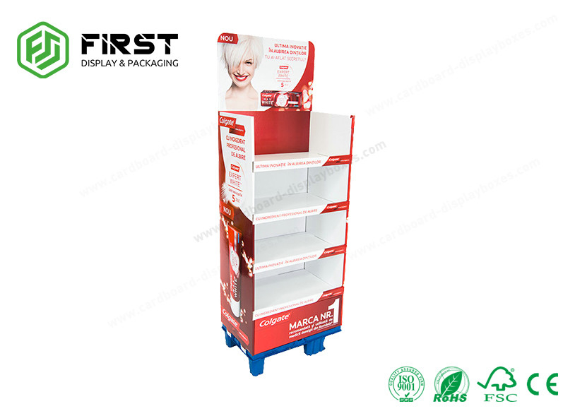 Custom Foldable Color Printing Corrugated Carton Floor Standing Display Units For Food