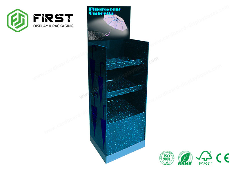 CMYK Printing foldable Corrugated Cardboard Display Stand With Custom Color Print