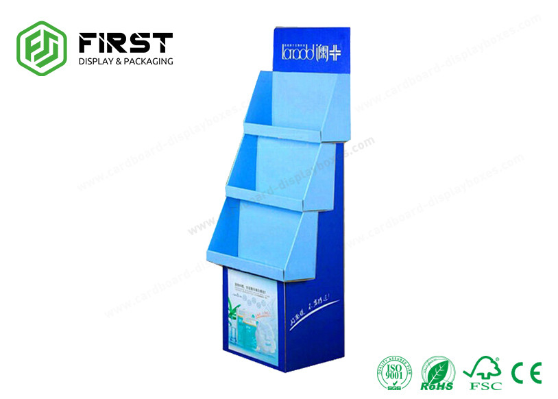 Custom 4 Color Printing Recycling Floor Cardboard Display Shelf For Shop Retail